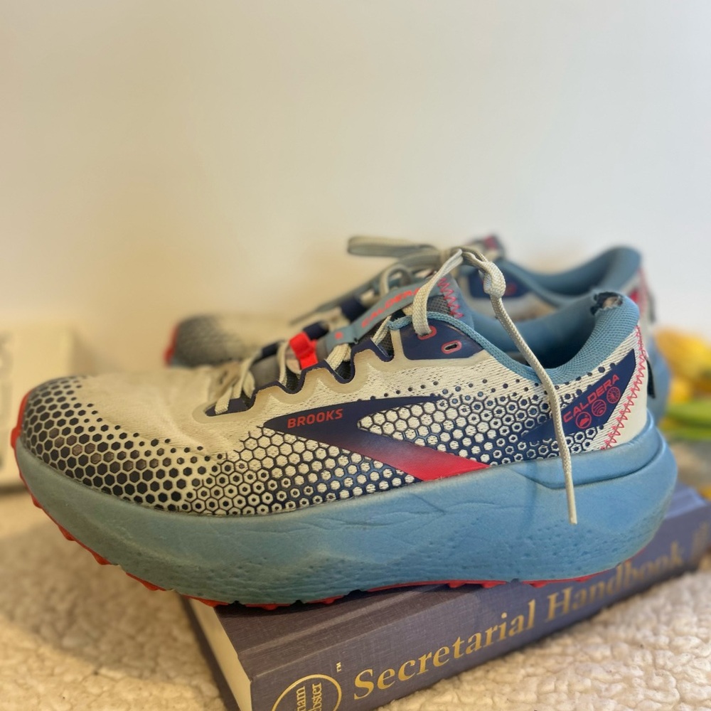 Brooks Blue and White Athletic Sneakers